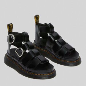 Dr. Martens Mackaye Leather Strap Sandals Black Women's Size 6 US